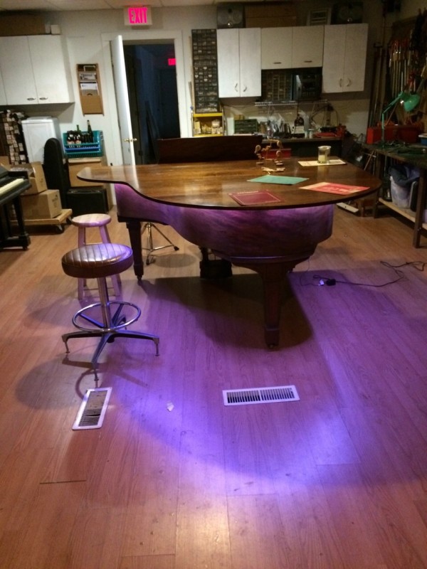 Piano Bar With Purple Lighting